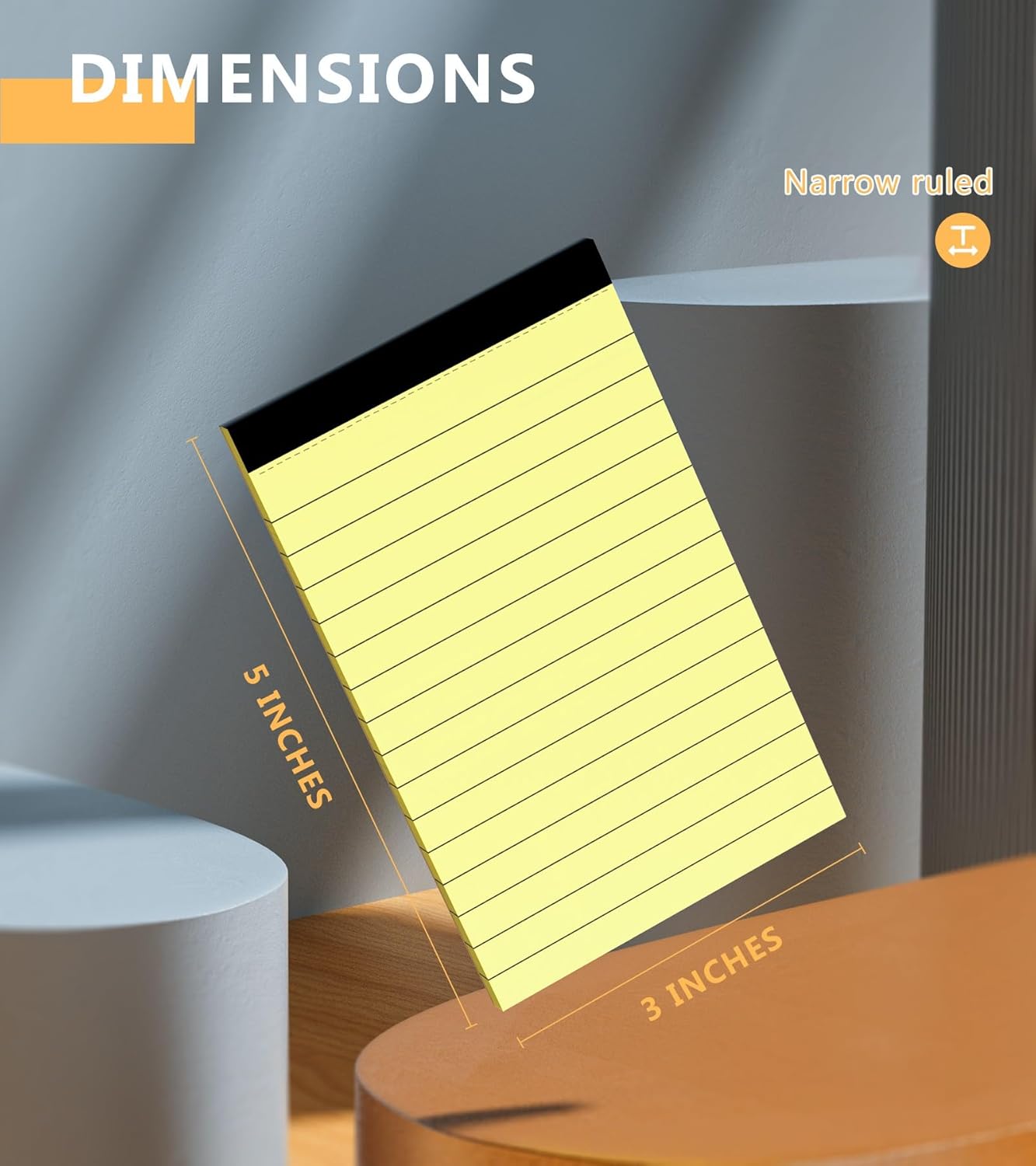 12 Pack Note Pads 3x5 Inch, Small Notepad, Pocket Notepads for Daily Planning, Memo Pads Lined Paper for Grocery List Shopping List, Perforated Yellow Writing Pads, Scratch Pads, 30 Sheet/Note Pad