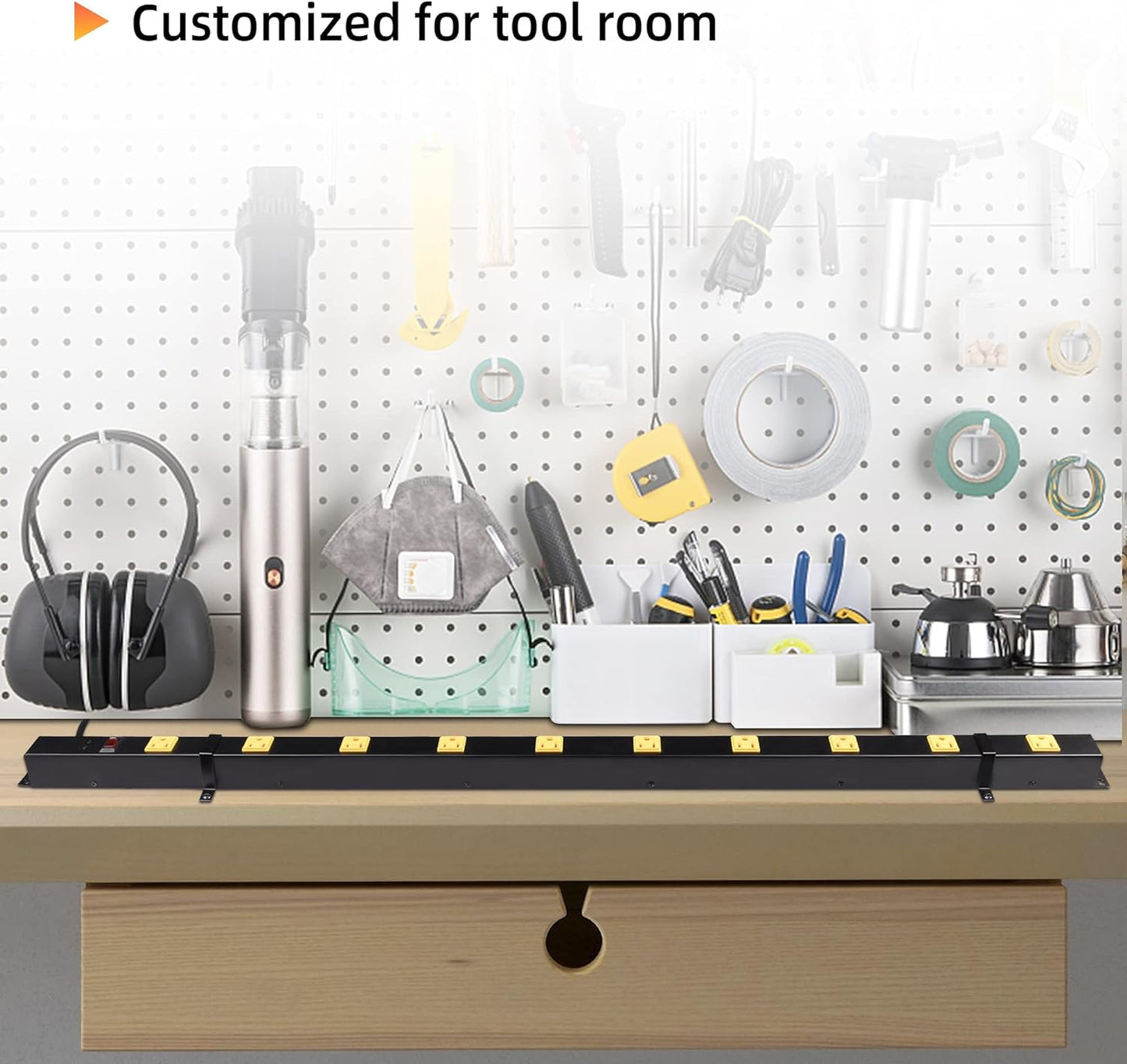 10-Outlet Heavy Duty Power Strip Surge Protector Metal Long Extension Cord 6-Foot, SGS Certified,Black(1000J)…