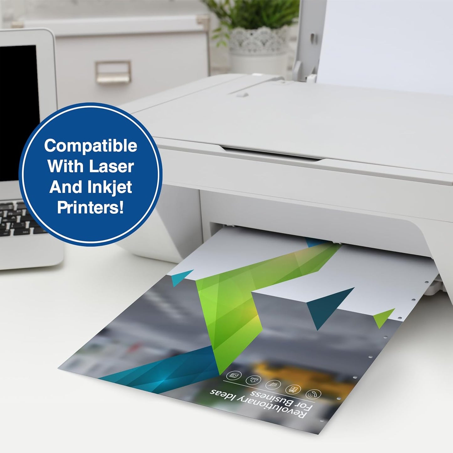 PrintWorks Professional Pre-Punched 11 Hole Velo Bind Paper for 11 Pin & 4 Pin Binding Spines - Book Binding Printer Paper - Made in the USA - 500 Sheets - 8.5" x 11" - 20 lb - 92 Bright White (04330)