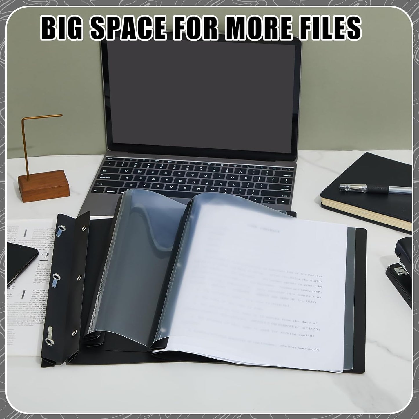 Teling 150 Pcs Plastic Report Covers with 3 Prong Clear Front Resume Folder Business Report Covers Bulk Presentation Folders Clear Front Report Folders for Documents, School, Office(Black)