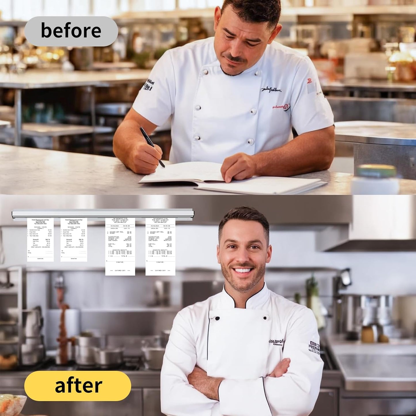 CjgyzTicket Holder for Restaurant, 36/48/60 inches, Restaurant Order Holder，Durable and Easy to use, Suitable for Commercial Kitchens, cafes, Fast-Food(48 Inch, 2 Pcs) (48 Inch)