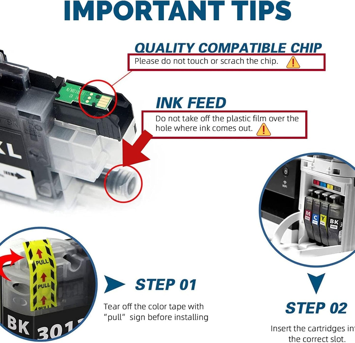 Compatible Brother LC3011 LC-3011 3011 Ink Cartridges for Brother MFC-J491DW MFC-J497DW MFC-J690DW MFC-J895DW Printer, 5-Pack (2 Black, 1 Cyan, 1 Magenta, 1 Yellow)