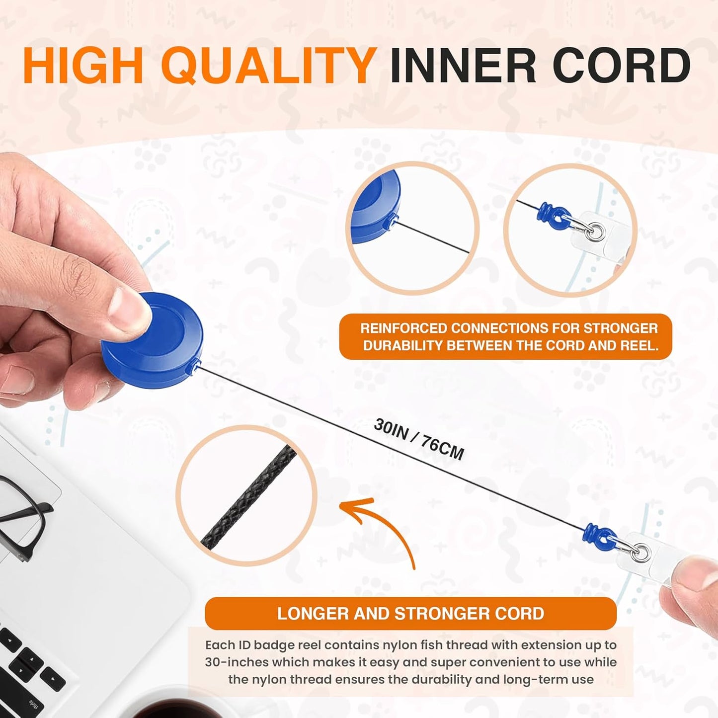 100 Pack Badge Reels Retractable Badge Holder with Clip, Id Clips for Badges, Id Badge Reel, Retractable Id Badge Clip with Clear Vinyl Strap & Alligator Swivel, No Twist Dispenser (Blue)