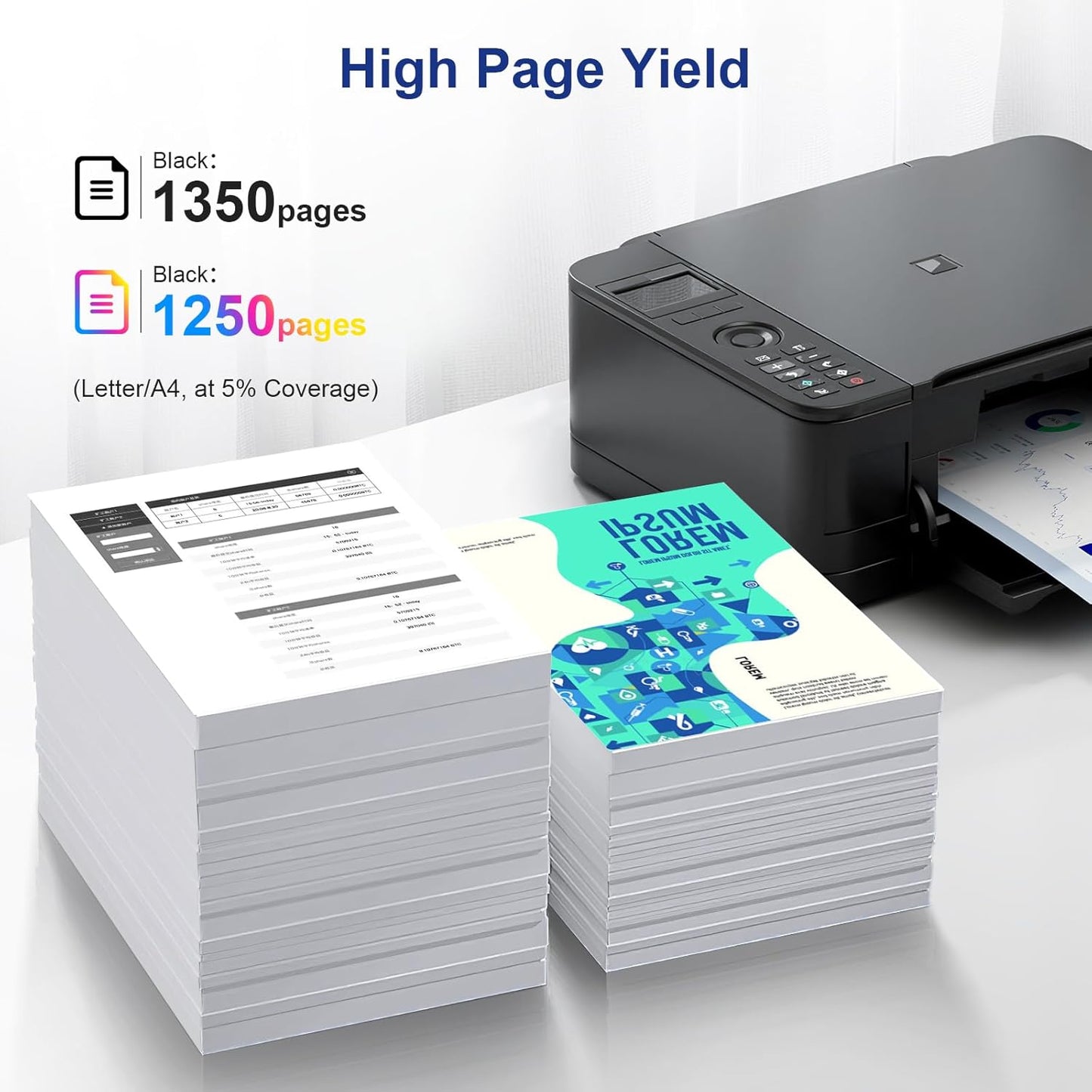 INKCLOUD 206A Toner Cartridges 4 Pack with Chip Compatible Replacement for HP 206A 206X W2110A W2110X Work with Color Pro MFP M283fdw M283cdw Pro M255dw M283 M255 Printer Ink High Yield Toner