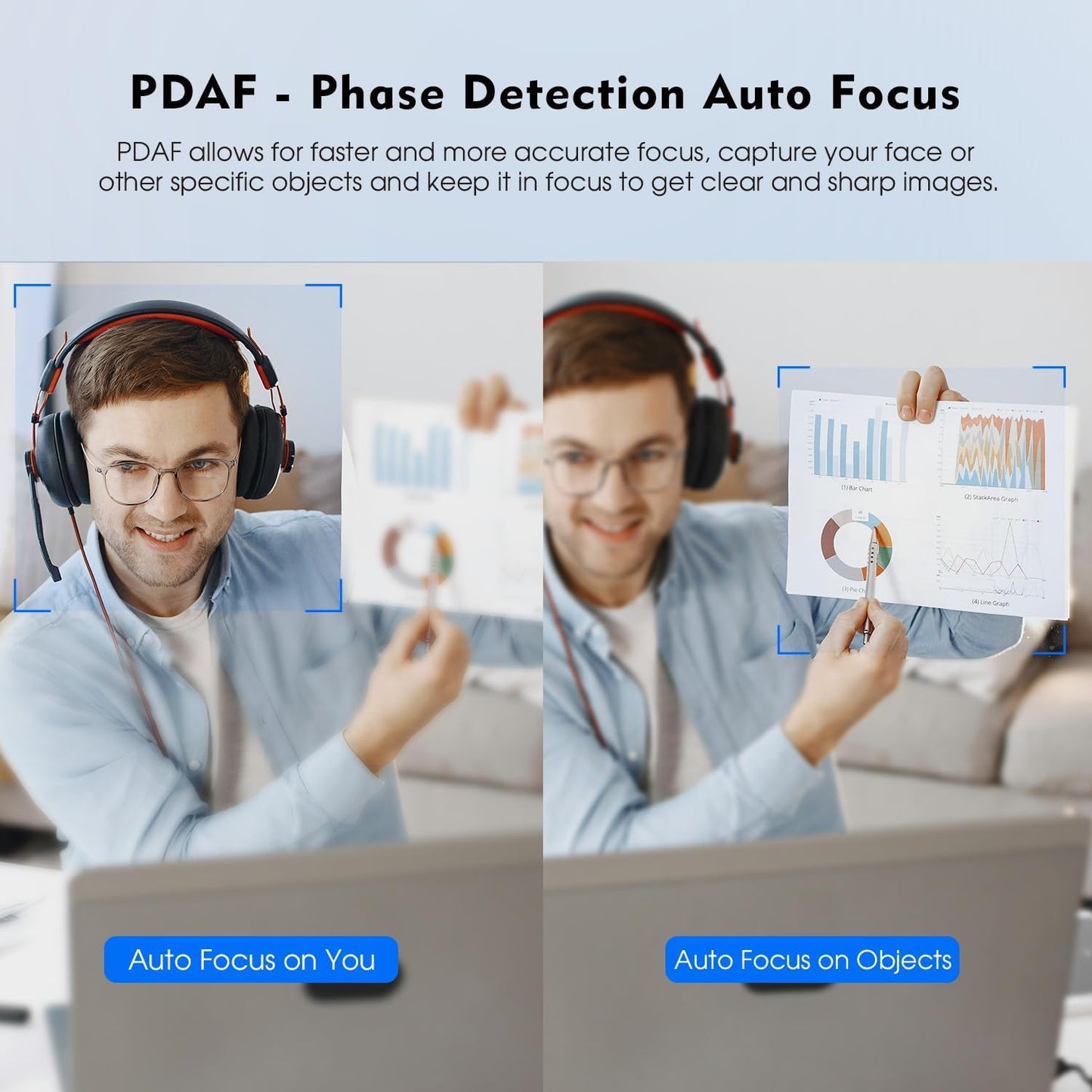 TOALLIN 4K Webcam for PC, 1/2.5" Sensor & 12MP, 1080P & 60FPS, PDAF Auto-Focus, Built-in Microphone and Sliding Privacy Cover, USB Web Camera for Gaming, Conferencing, Streaming and Video Calls