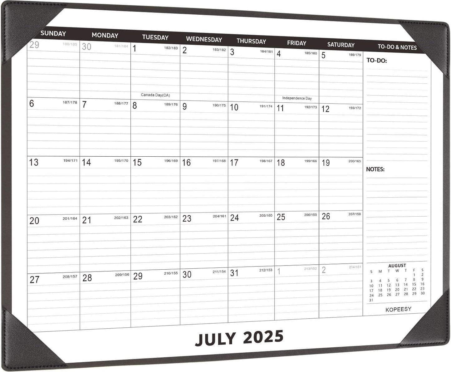 Large Desk Calendar 2025-2026 with Desktop Mat, KOPEESY 22" x 17" Desktop Calendar, 18 Months From July 2025 to December 2026, Office Supplies Desk Blotter Calendar for Home School and Office