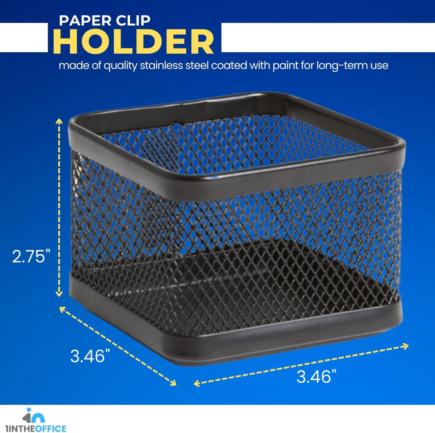 1InTheOffice Mesh Paperclip Holder For desk, Paperclip Holder Desk Accessories Holder (4 Pack)