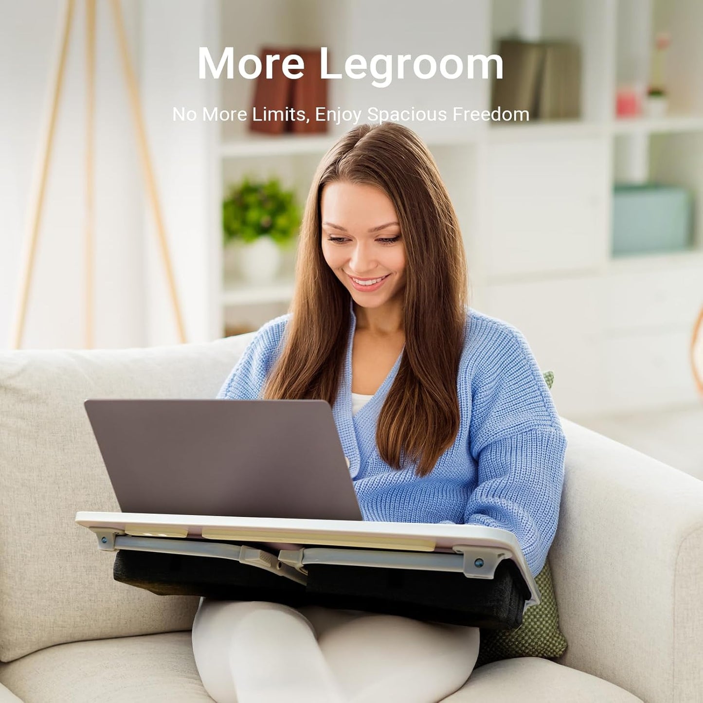 Lap Desk for Laptop with Cushion,Folding Laptop Desk for Bed with USB,Bed Desk,Portable Computer Lap Desk,23.62"*15.74",Grey