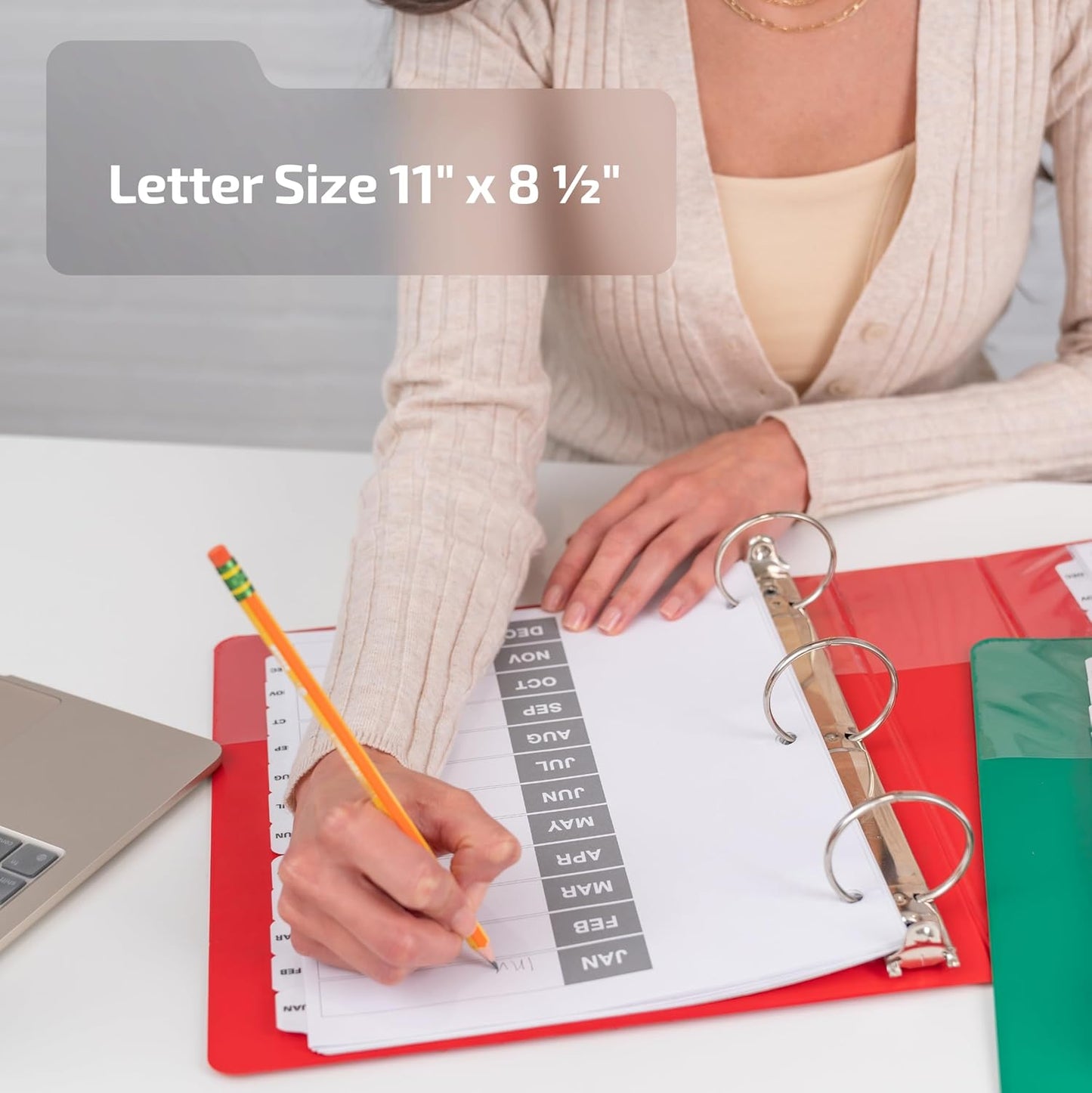 Davis Group Calendar Months January-December Index Tab Dividers for 3 Ring Binders, Customizable Table of Contents, 6 Sets