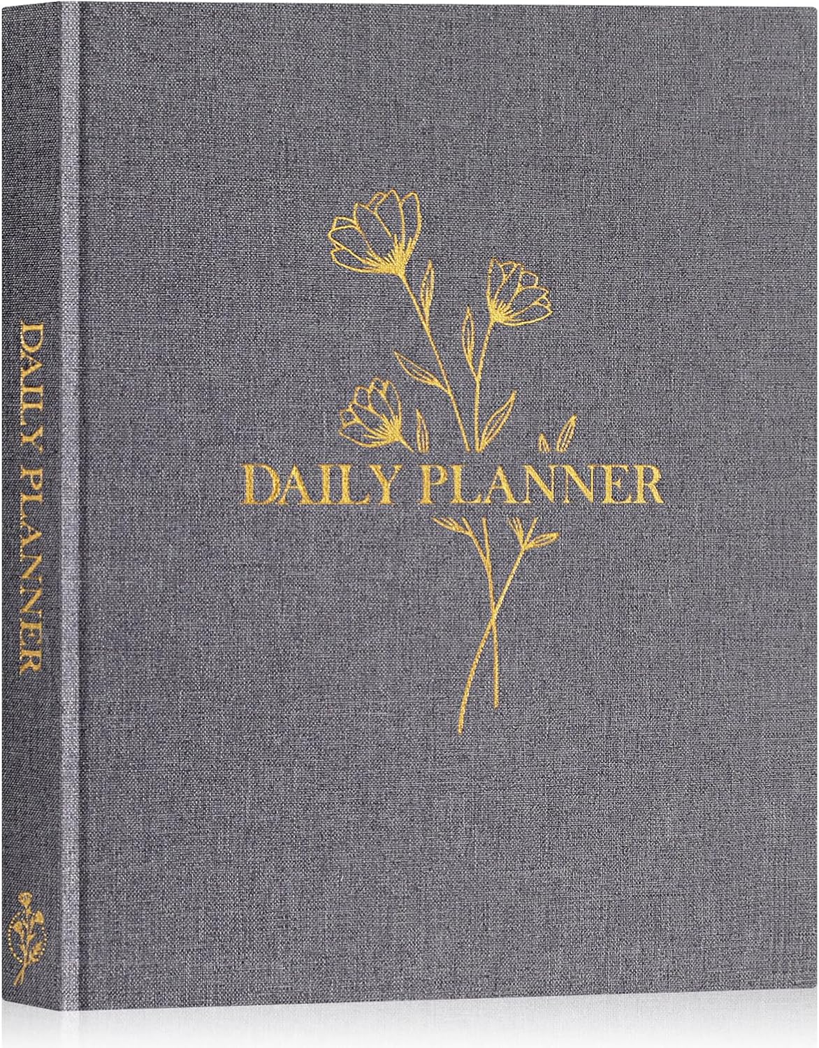 Lanpn Undated Daily Planner Hourly Schedule Notebook, 196 Pages 2 Page per Day To Do List Notebook Notepad Appointment Work Planner, Hardcover Daily Journal Organizer Book For Women 7.7" x 9.3" Grey