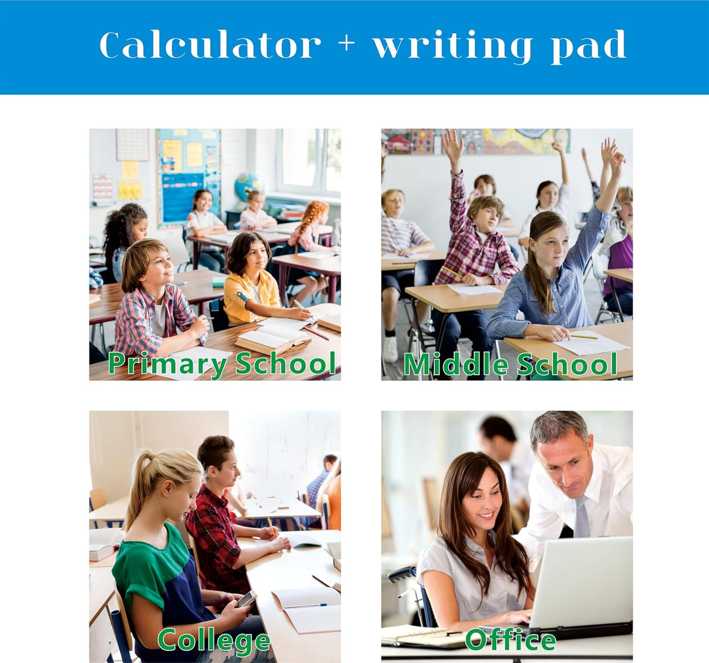 Scientific Calculators, Type-C Rechargeable Desktop Math Solar Calculator with 552 Functions & Notepad, School Supplies for Middle High School & College Students, 991EX (Black)