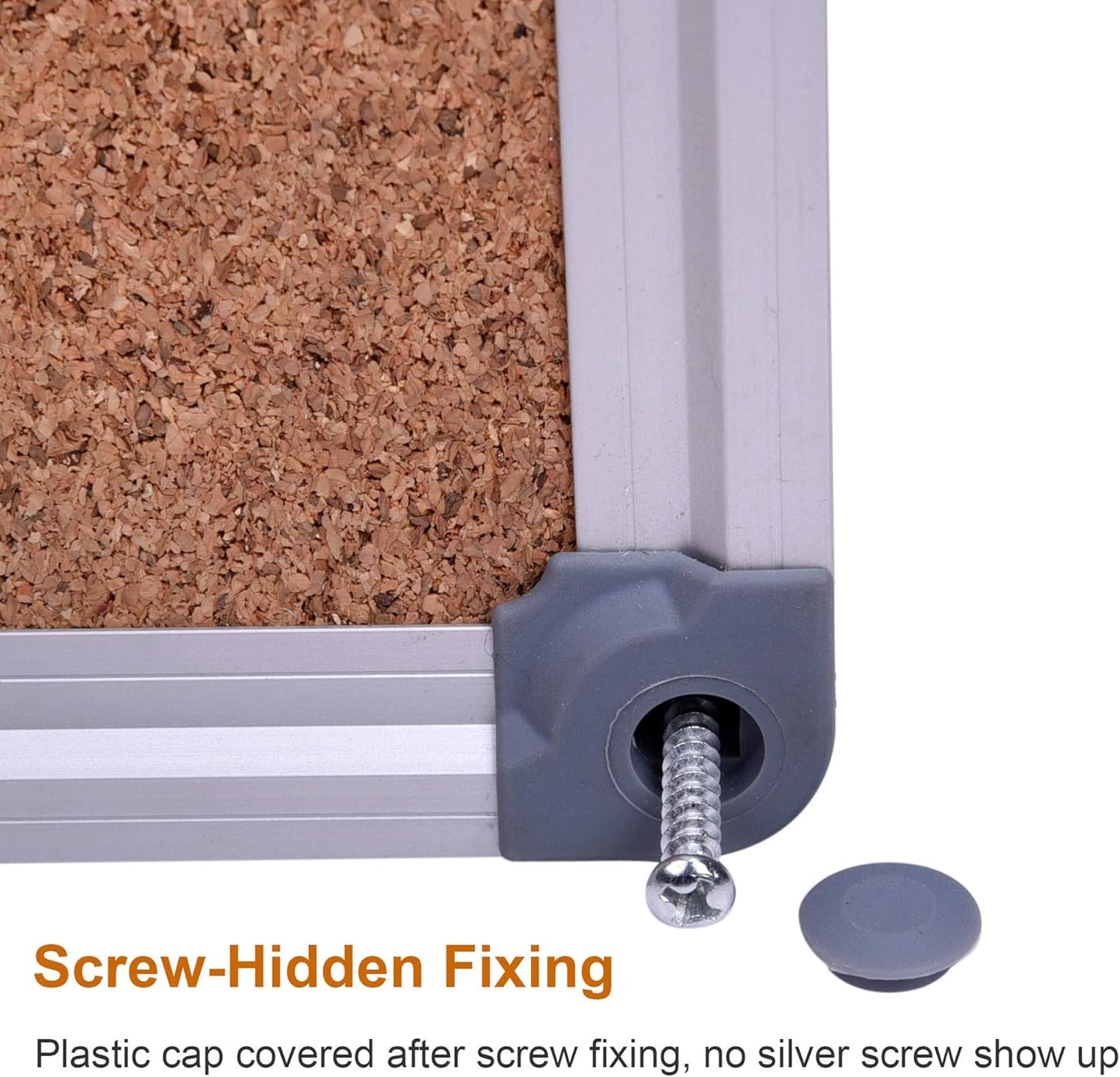 Cork Board, 2 Pack 48" x 36" Bulletin Notice Board Message Memo Pin Board, Silver Aluminum Frame