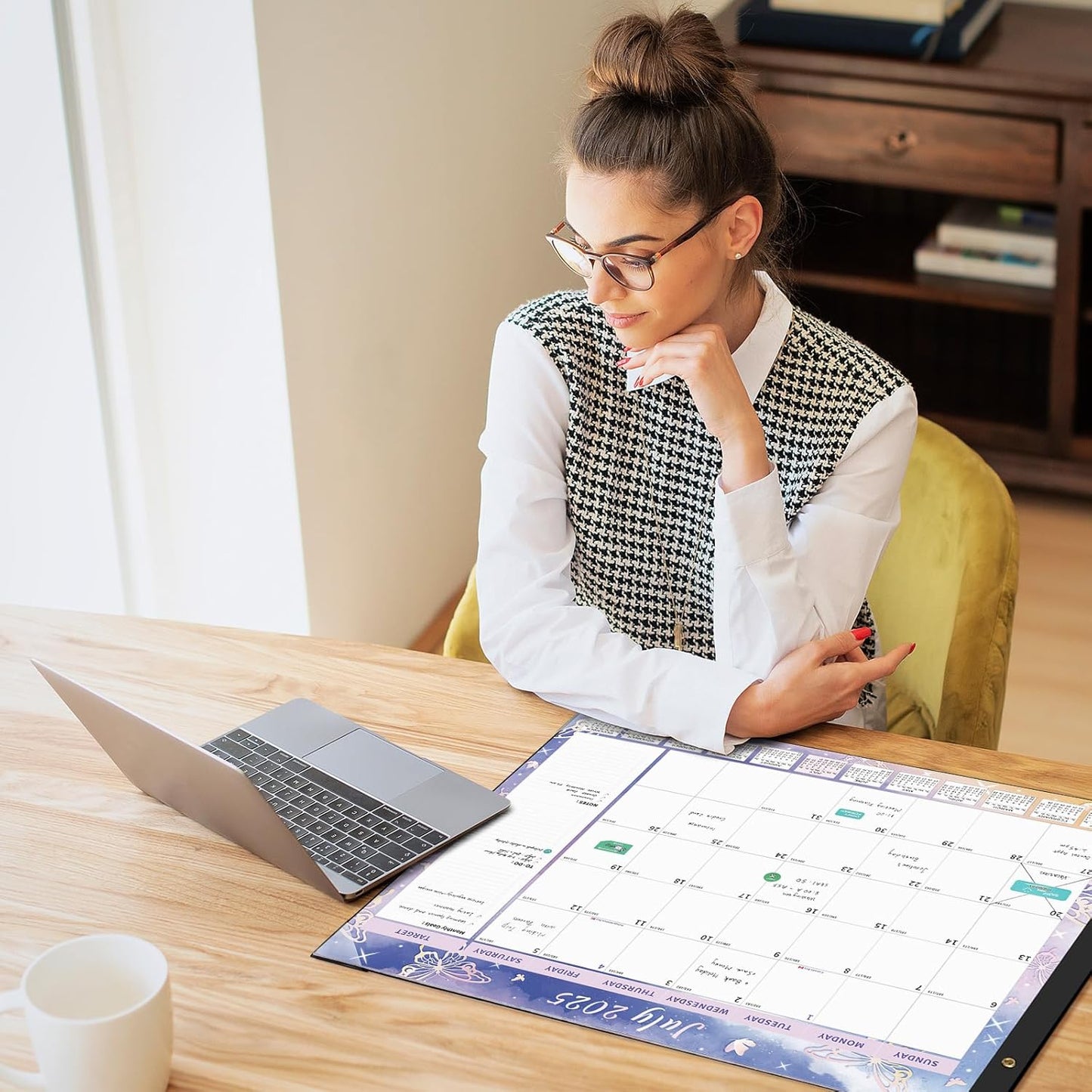 Ospelelf Desk Calendar 2025-2026 Large 22"x17" Monthly Family Planner Pad with Protective Cover 18 Months July 2025 to December 2026 Diversified