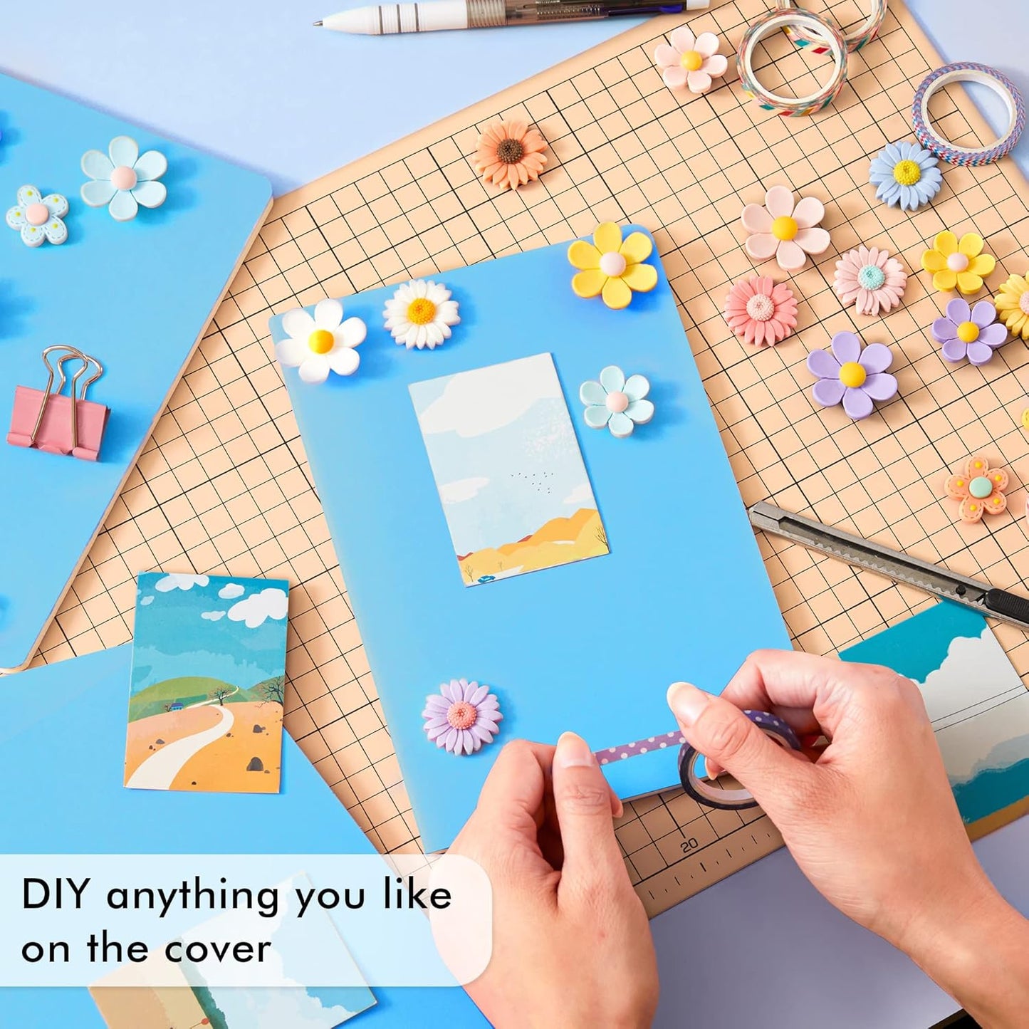 feela 16 Pack Soft Cover Journal Bulk, Lined Notebooks College Ruled for Work for Women Girl Writing, Blank Travel Journal Note Taking Notebook School Business Supplies, 8.2” x 5.5”, A5, Blue