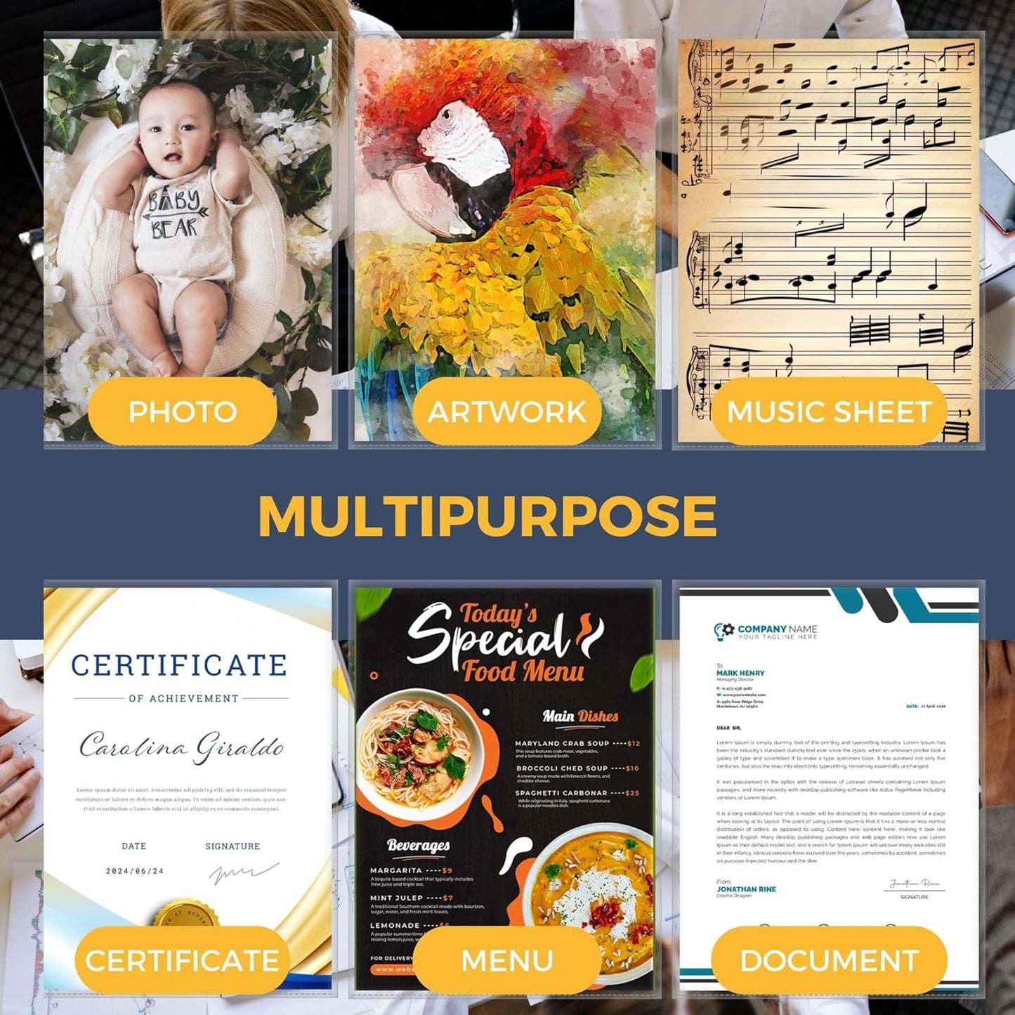 Performore 50 Clear No Hole Sheet Protectors, 8.5" x 11", Plastic Sheet Sleeves, Top Loading Paper Protector, Archival Safe for Documents and Photos