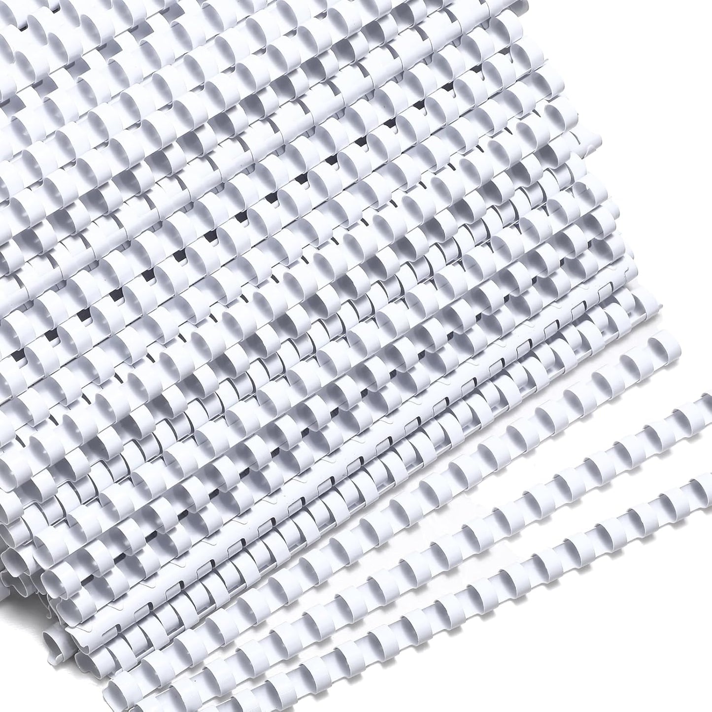 Maitys 300 Pcs Plastic Binding Combs Bulk 19 Ring Comb Spines Letter Size Spiral Binding for Notebook Calendar Picture (1/2 Inch,White)