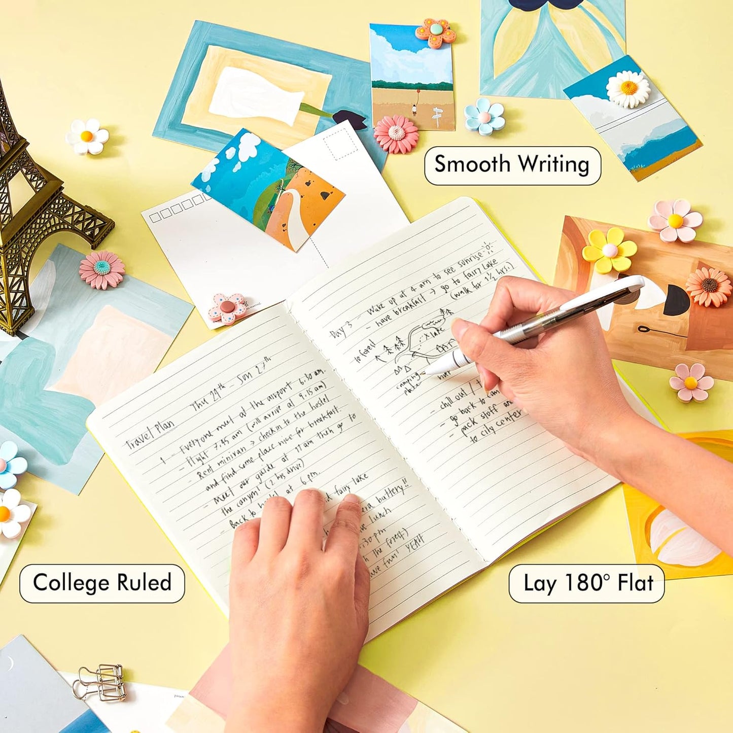 feela 36 Pack Soft Cover Journal Bulk, Lined Blank Travel Journal for Women Men Writing, Notebooks College Ruled for Work, Note Taking Notebook School Business Supplies, 8.2” x 5.5”, A5, Lemon Yellow