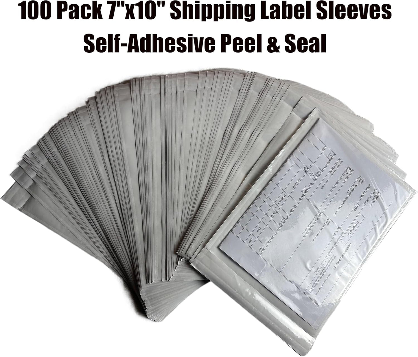 100 Pack Packing List Envelopes, 6.7 x 10 inches, Clear Self-Adhesive Shipping Labels Sleeves/Pouches