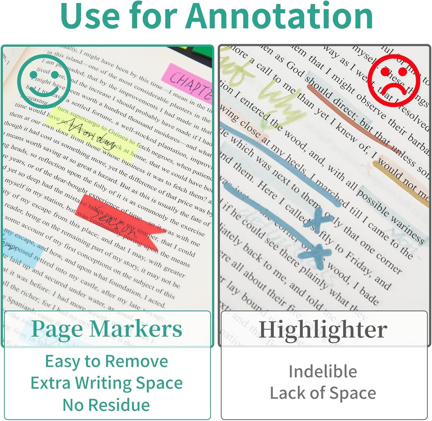 KICNIC 3000 Pieces Page Markers Sticky Index Tabs, Arrow Flag Tabs Self Adhesive, Colored Notes Tab Stickers for Notebook, Documents, Books [10 Colors, 3 Designs] Sticks Securely, Removes Cleanly