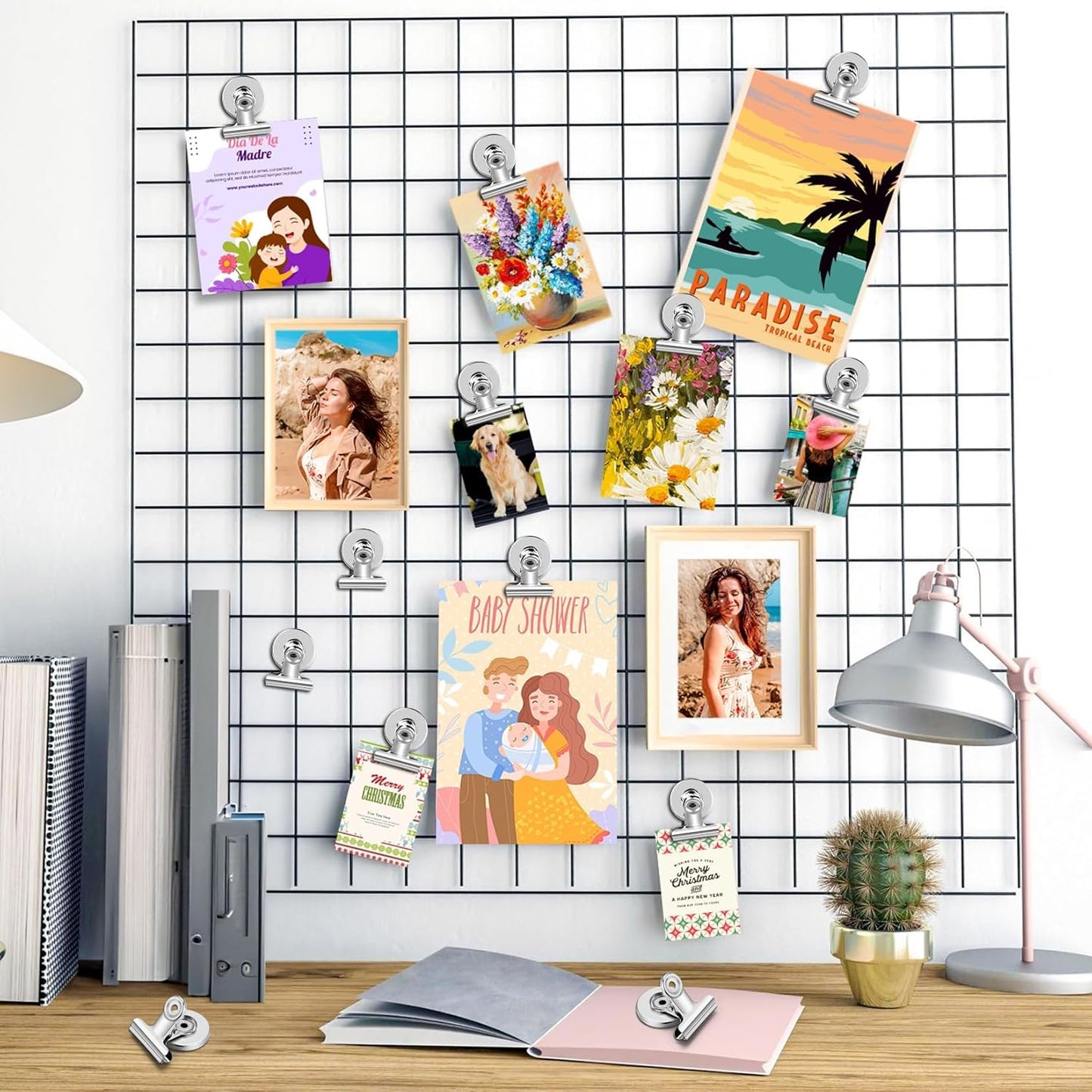 140 Pack Fridge Magnets Refrigerator Magnets; Strong Magnetic Clips Heavy Duty; Detailed List Display Paper Fasteners on Home Office Teaching (Silver)