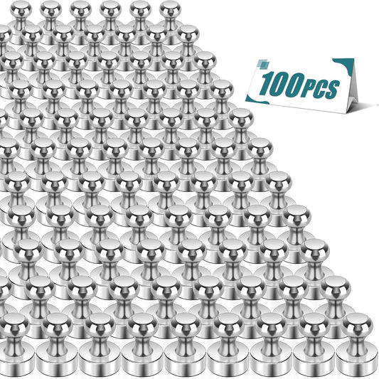 100 Pack Neodymium Fridge Magnets, Small Strong Magnets for Whiteboard, Push Pin Magnet, Refrigerator Magnets for Office, Kitchen, Adults, Home