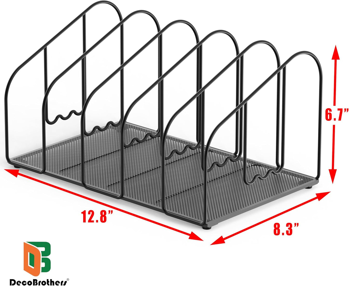 Deco Brothers File Sorter Organizer for Desk, 5 Sections, Black