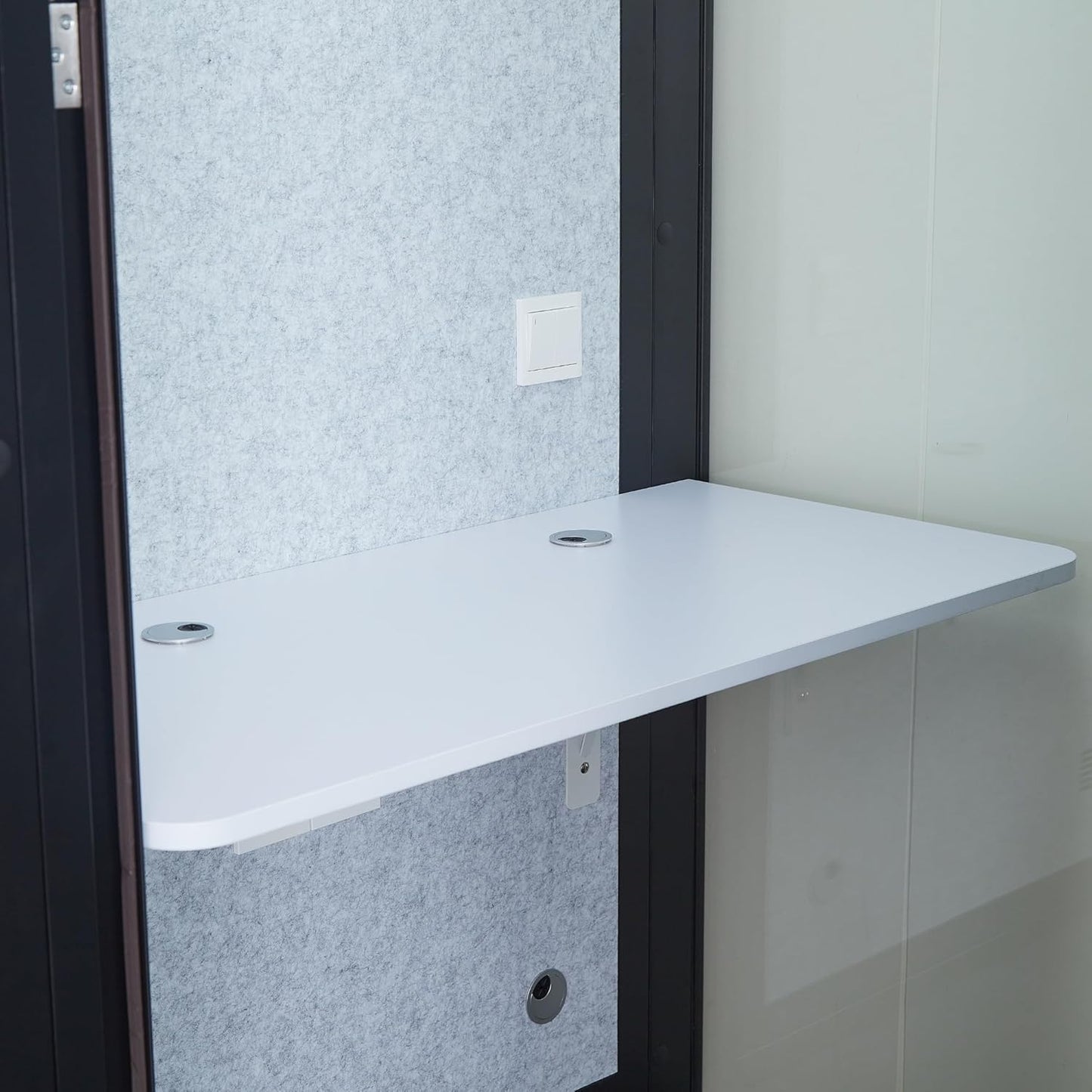 GEARONIC Solo Office Sound Booth Pod Audio Privacy, Mobile Roller with Desk, LED Light, Fans and AC USB Ports (Black Obsidian)