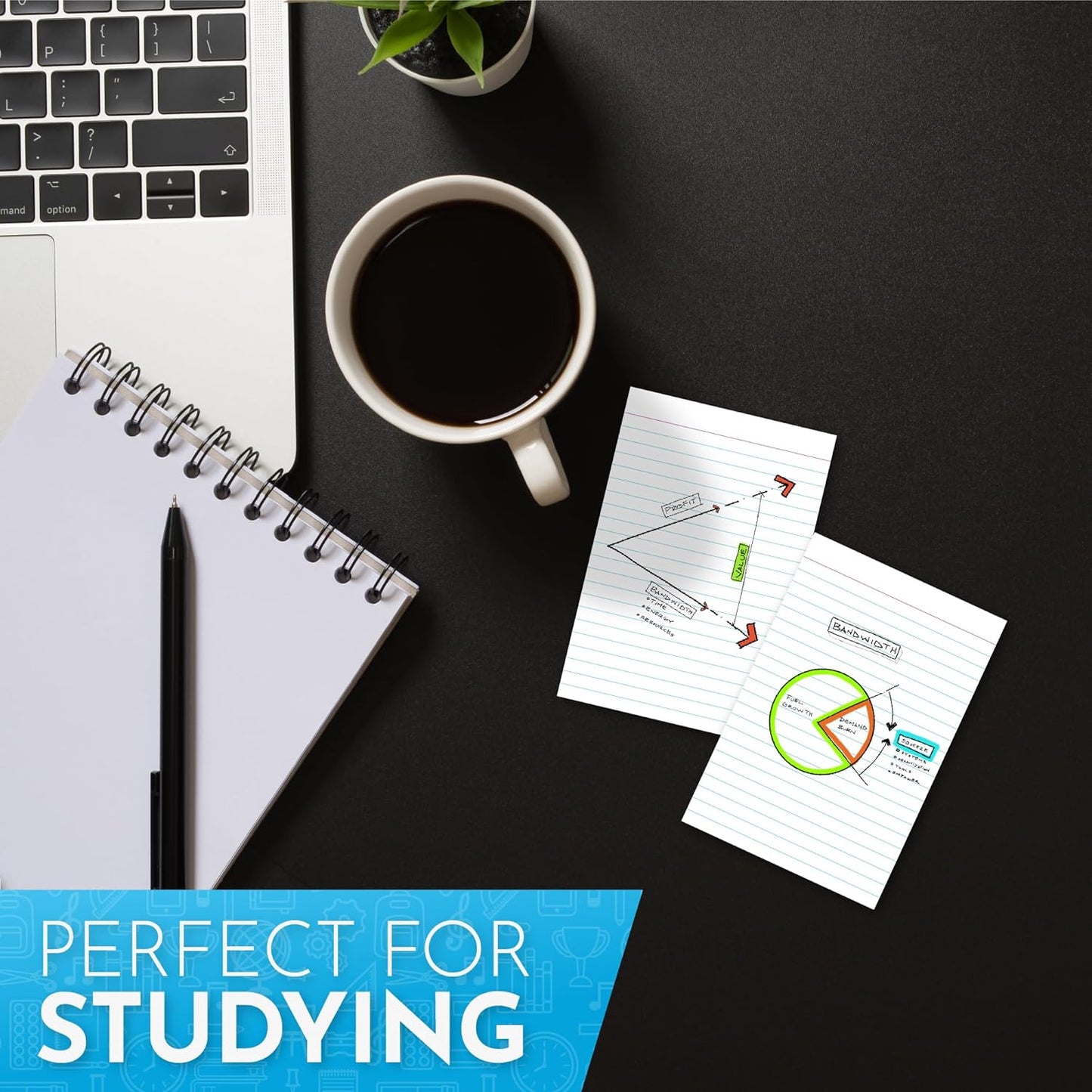 Home Advantage Vertically Ruled White Mini Index Cards, Note Cards (4x6)