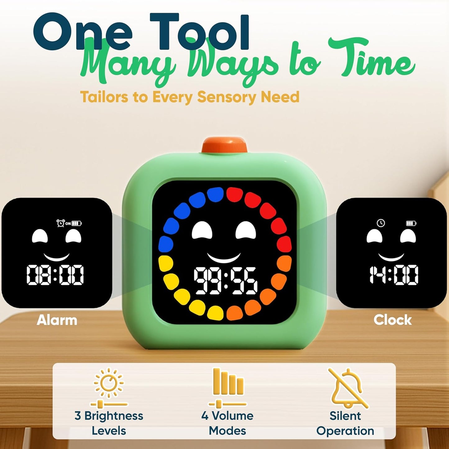 Digital Visual Timer for Kids - Rechargeable 99 Min Timer - Focus & Smoother Routines - Visual Timer for Classroom, ADHD Autism Toddler Support - Daily Use at Home, Therapy or School