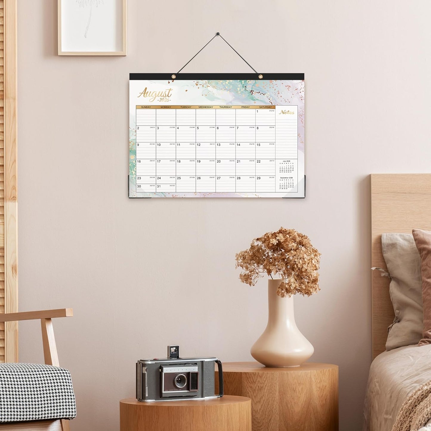 2026 Desk Calendar - 2026 Calendar from January 2026 - December 2026, 17" x 12", Calendar Wall/Desk 12 Month with Protector Corner, Large Blocks