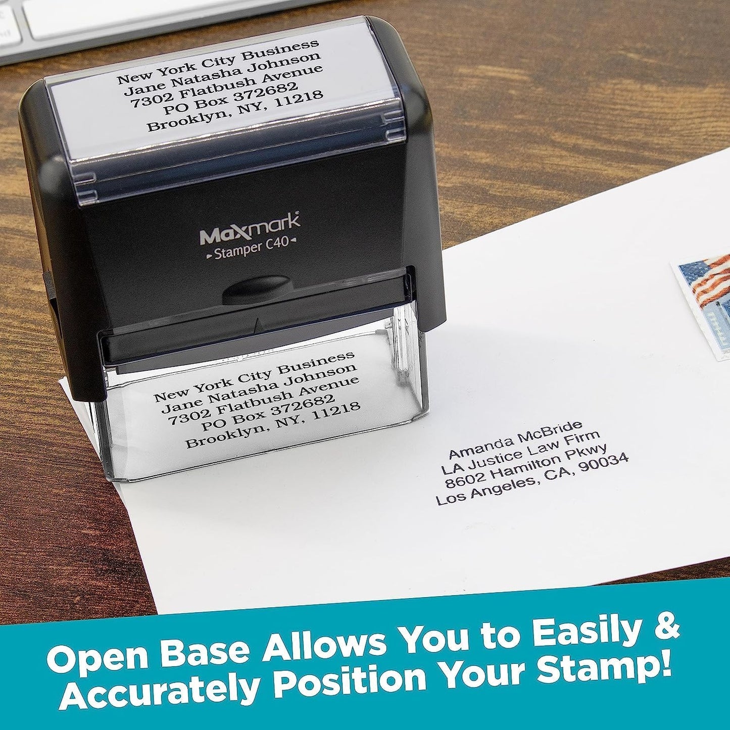Custom Self Inking Rubber Stamp - Up to 8 Lines of Text - Choose from 15 Ink Colors - XX-Large Size