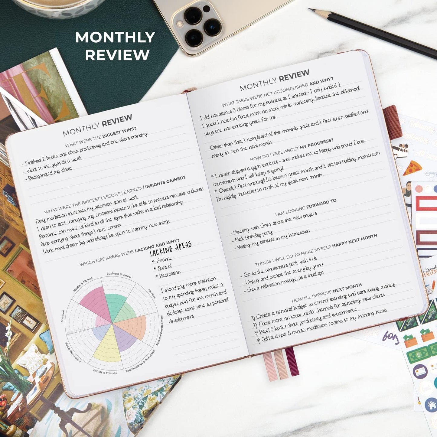 Clever Fox Dated Planner Premium 2025 – Weekly Agenda for Planning & Time Management –Notebook with Habit Tracker & To-do List (Rose Gold)