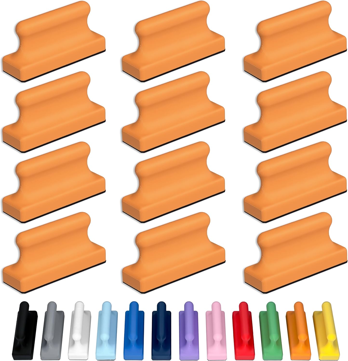 Glassboard Studio Mega Magnets - Neodymium - Heavy Duty, Colorful, Ergonomic, Ideal for Crafting, Quilting, and as Magnetic Knife Holders (12, Tangerine Orange Pawn)