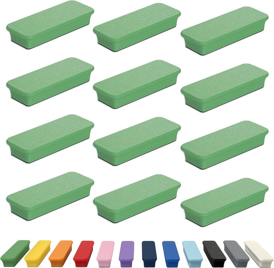 Glassboard Studio Mega Magnets - Neodymium - Heavy Duty, Colorful, Ergonomic, Ideal for Crafting, Quilting, and as Magnetic Knife Holders (12, Spring Green Bar)