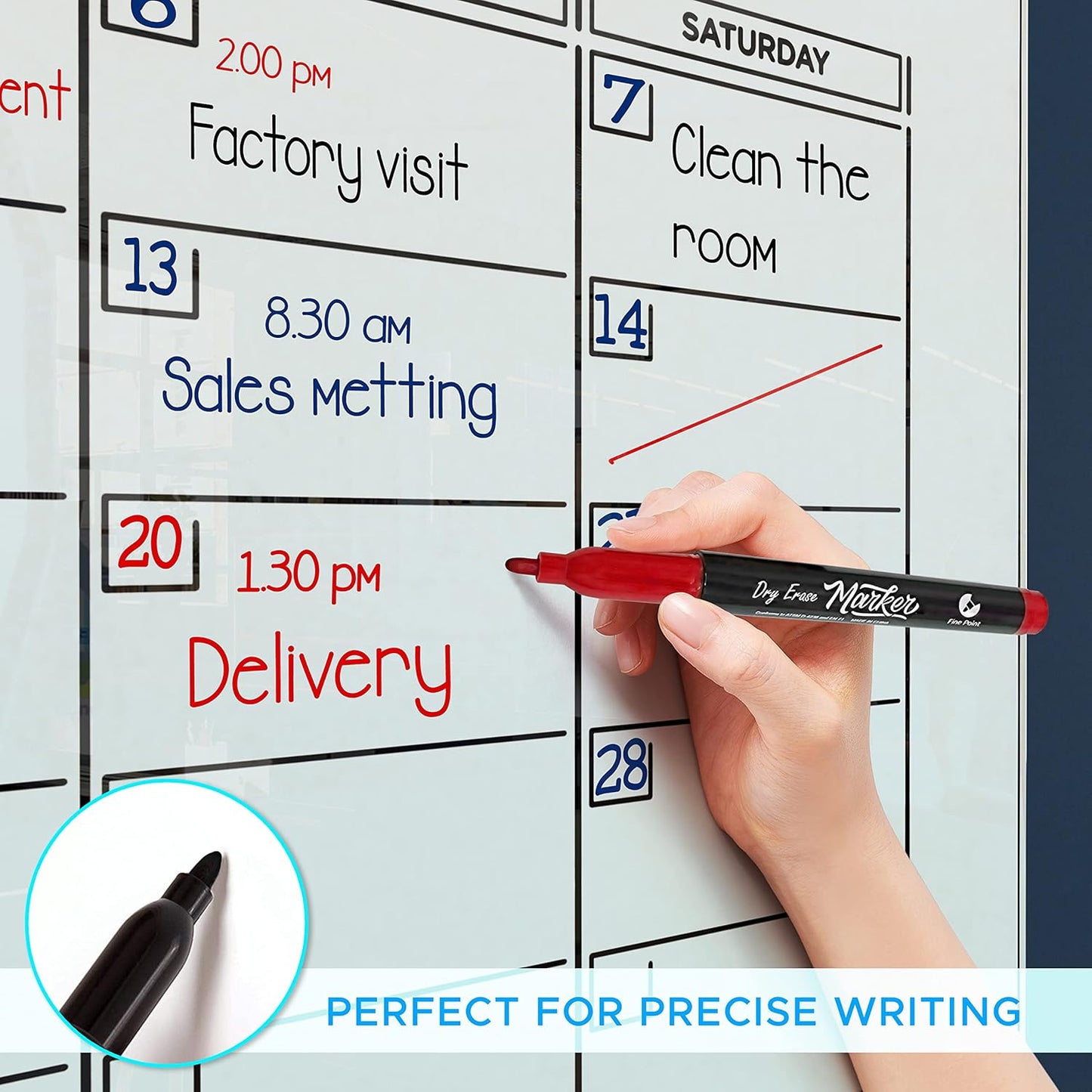 Glass Whiteboard Calendar 34x46” Quarterly Planner White Board Dry Erase Board 3 Month for Wall Glass Whiteboard Home Office Large Wall Calendar 2025 & Marker Tray