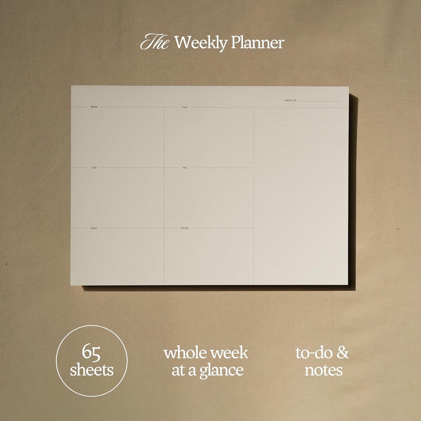 Daily and Weekly To-Do List Notepad – Desk Pad for Work and Study, Pink, 11.7x8.3 Inches