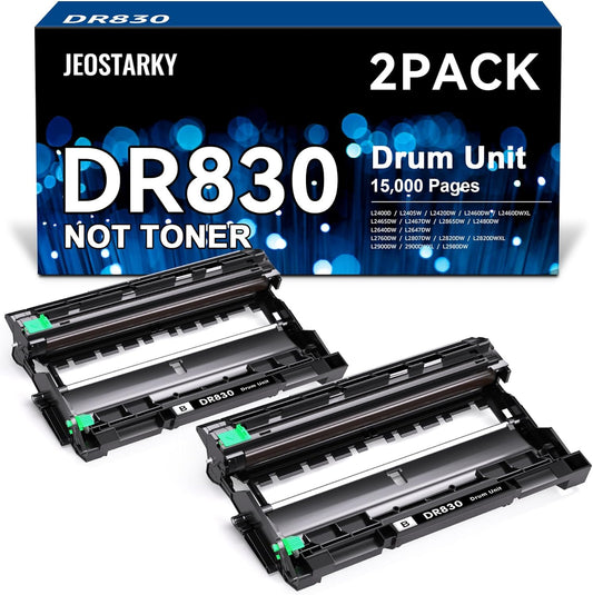Compatible DR830 Drum Unit (NOT Toner) Replacement for Brother DR830 DR-830 Drum use with HL-L2460DW HL-L2405W HL-L2400D HL-L2480DW MFC-L2820DW MFC-L2820DW XL DCP-L2640DW Printer (2 Pack)