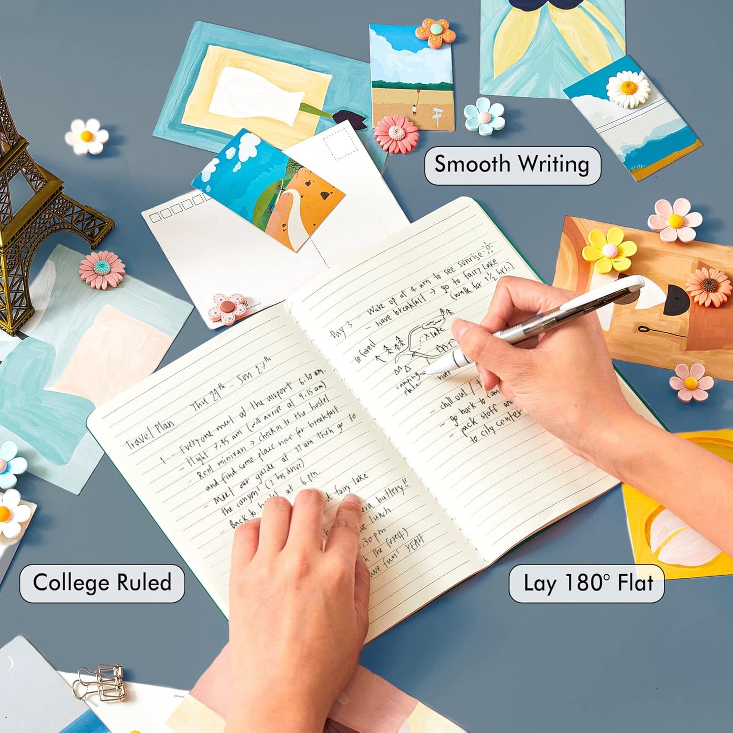 36 Pack Soft Cover Journal Bulk, Feela Lined Blank Travel Journal for Women Men Writing, Notebooks College Ruled for Work, Note Taking Notebook School Business Supplies, 8.2” x 5.5”, A5, Dark Green