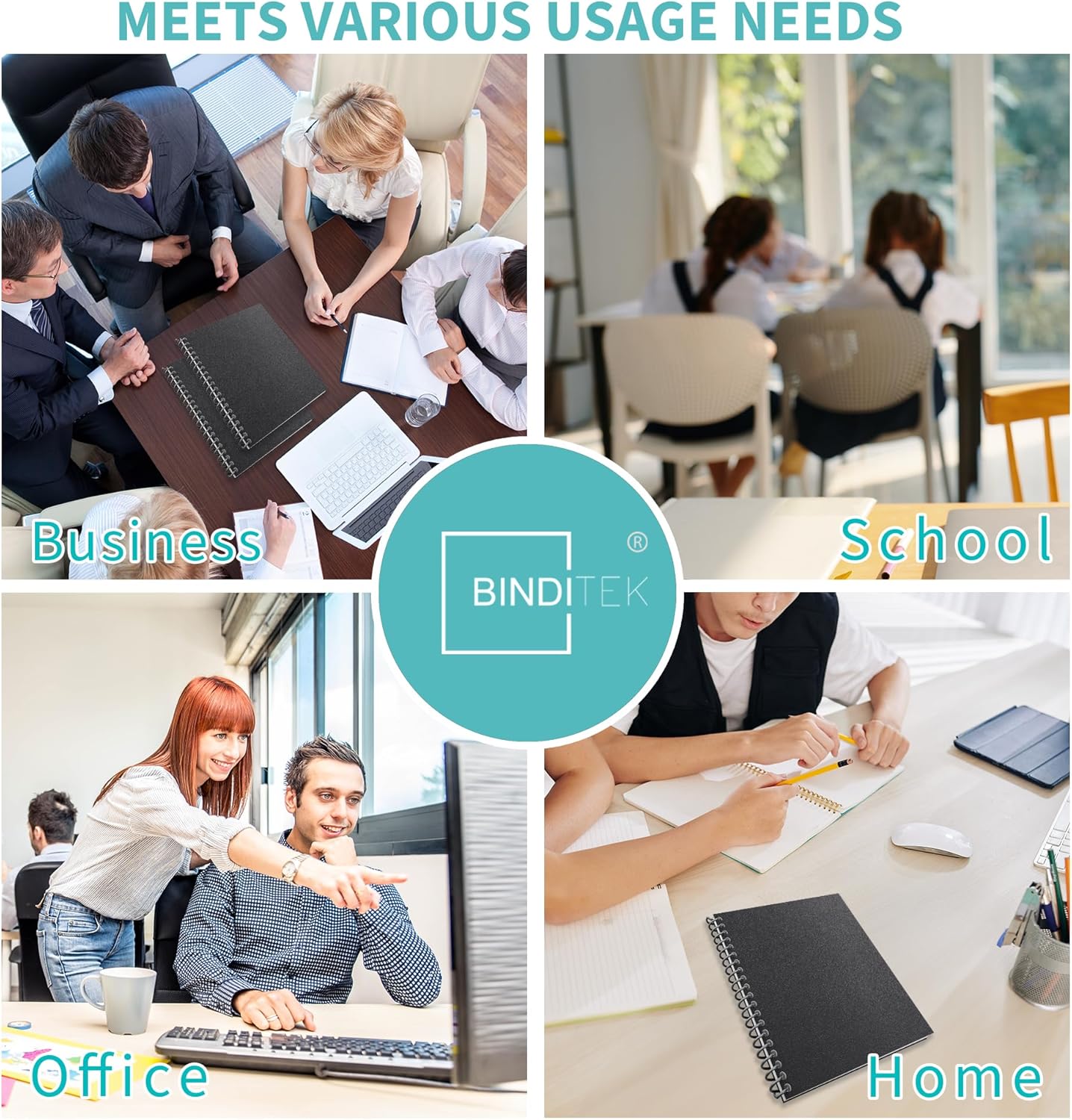 Binditek 100 Pack 12 Mil Sand-Textured Polycover - Plastic Binding Cover for Letter Size - Lightly Sanded Finish - Business Reports and Proposals - Square Corners, Un-Punched, Black