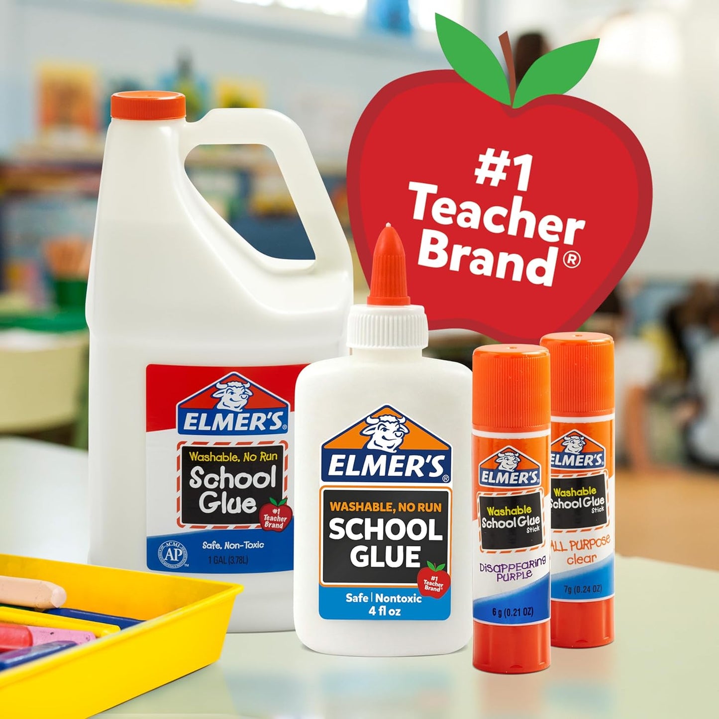 Elmer's Liquid School Glue, Washable, 1 Gallon, 2 Count - Great for Making Slime