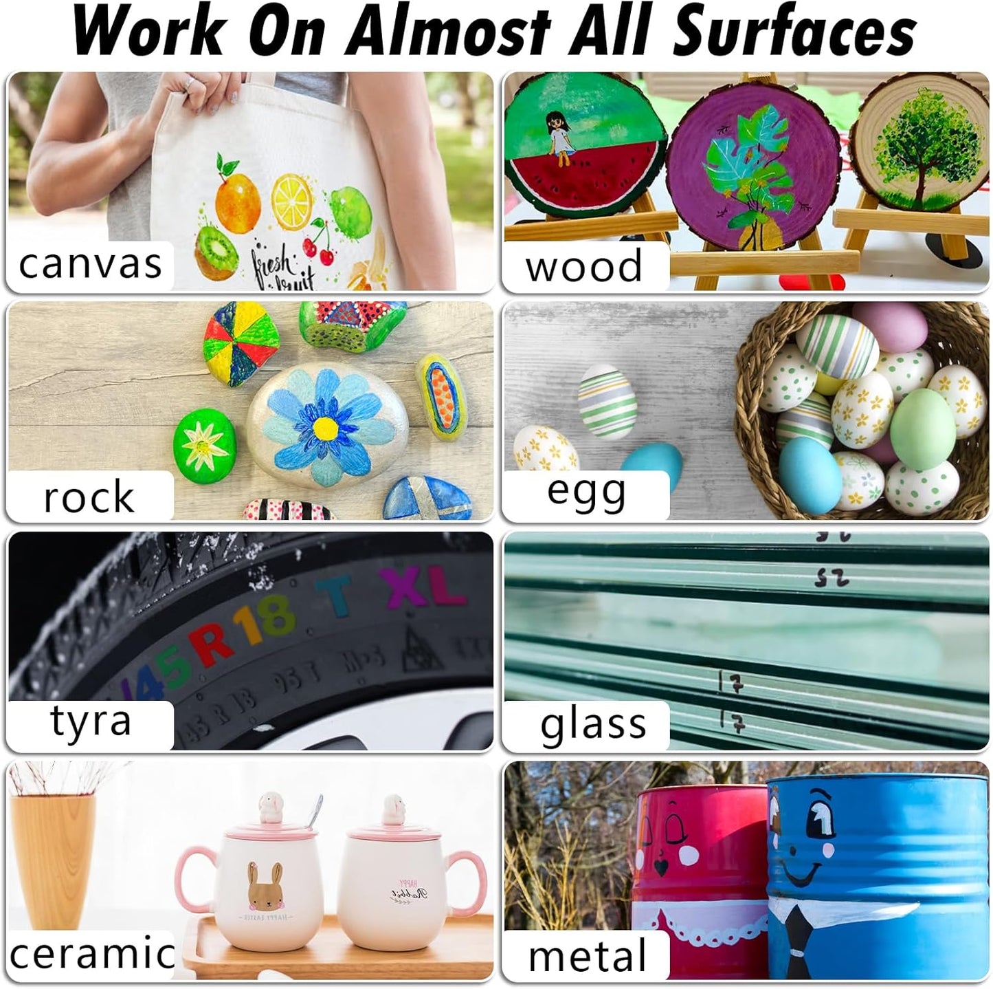 2 Pack Brown Paint Pens Paint Markers - Permanent Quick Dry Waterproof Marker Pens for Rocks Wood Fabric Plastic Canvas Glass Mugs Metal Tire Stone