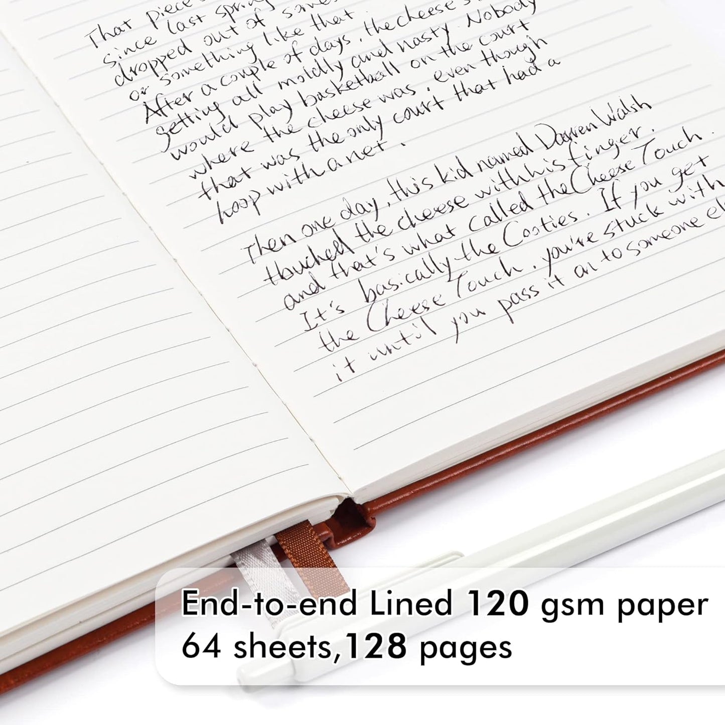 feela 5 Pack Journal Notebook Bulk for School, Hardcover Business Notebooks Classic Ruled Lined Journals with Pen Holder for Work Note Taking, with 5 Black Pens, 120 GSM, 5.1”x8.3”, A5, Brown