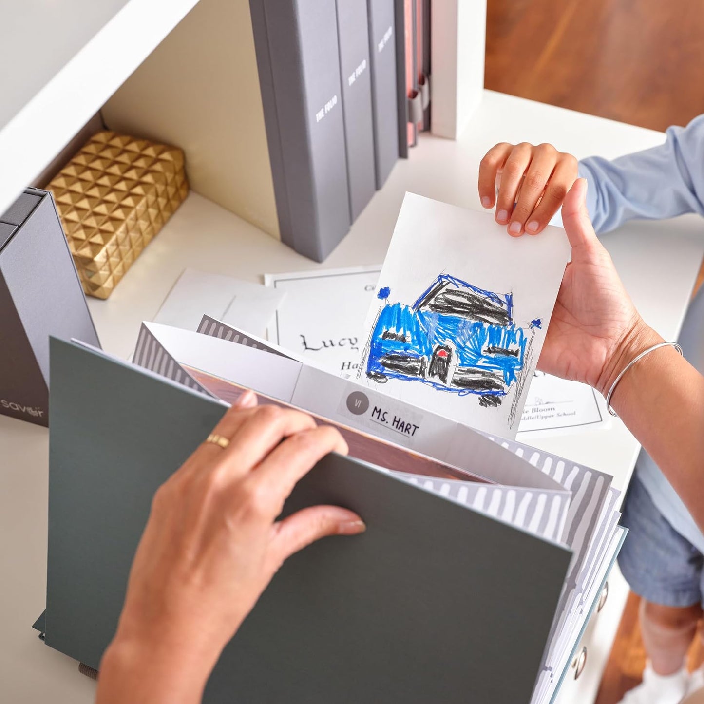 Savor | 2025 Edition Luxe Accordion Fan Folio™ | Fabric Bound Acid-Free Document Organizer with Labels | Ideal for Important Records, Graduation Gift, Home Paper Organization and Archive