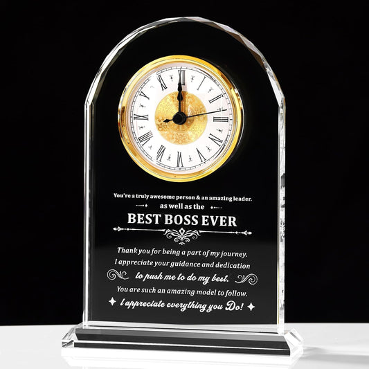 Elegant Glass Table Best Boss Gifts Appreciation Thank You Gifts Great Boss Day Birthday Ideas for Boss Office Farewell Gifts Retirement Birthday Gifts (Battery not Included) (Boss gifts)