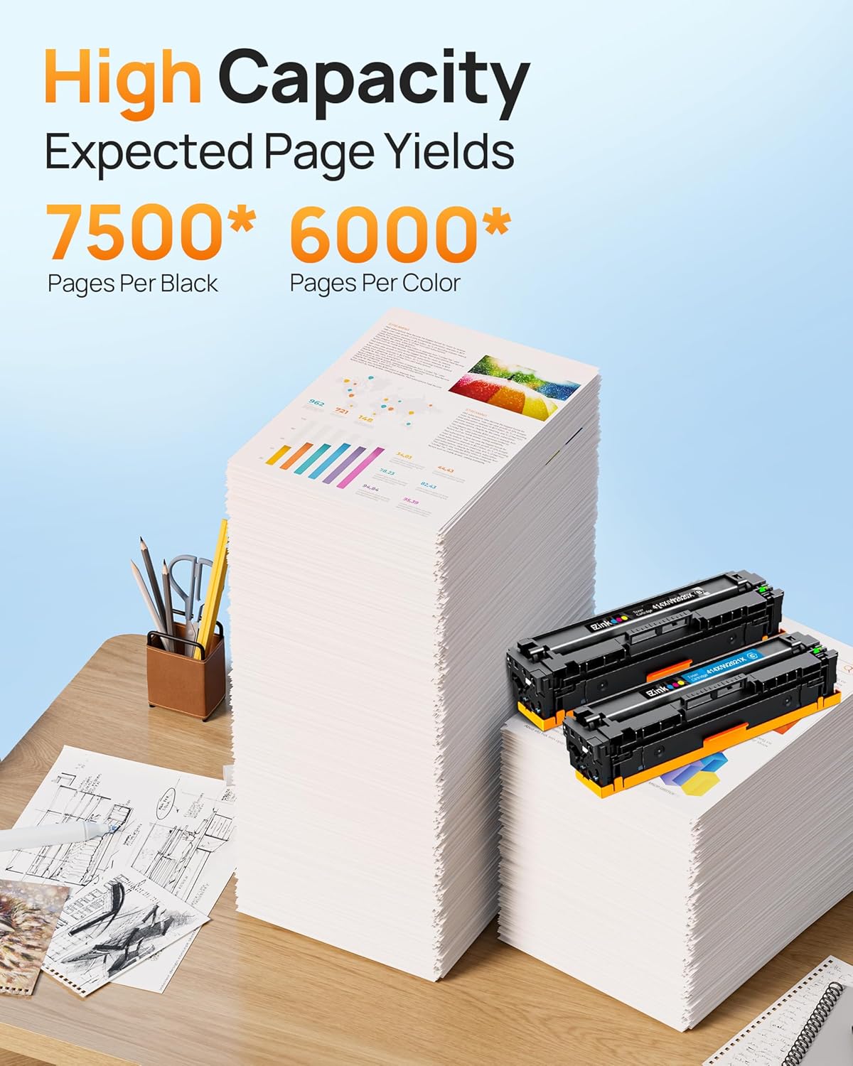 E-Z Ink 414X Toner Cartridges Compatible Replacement for HP 414X 414A W2020X Toner to Use with HP Color Laserjet Pro MFP M479fdw M479fdn M454dw M454dn M479 (4 Pack High Yield with Chip)