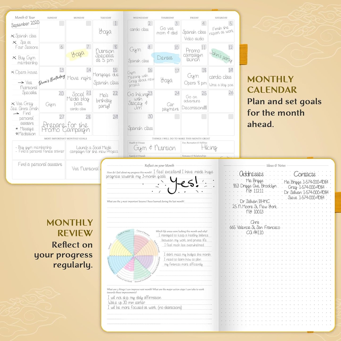 Legend Planner – Weekly & Monthly Life Planner to Hit Your Goals & Live Happier. Organizer Notebook & Productivity Journal. A5 (Yellow)