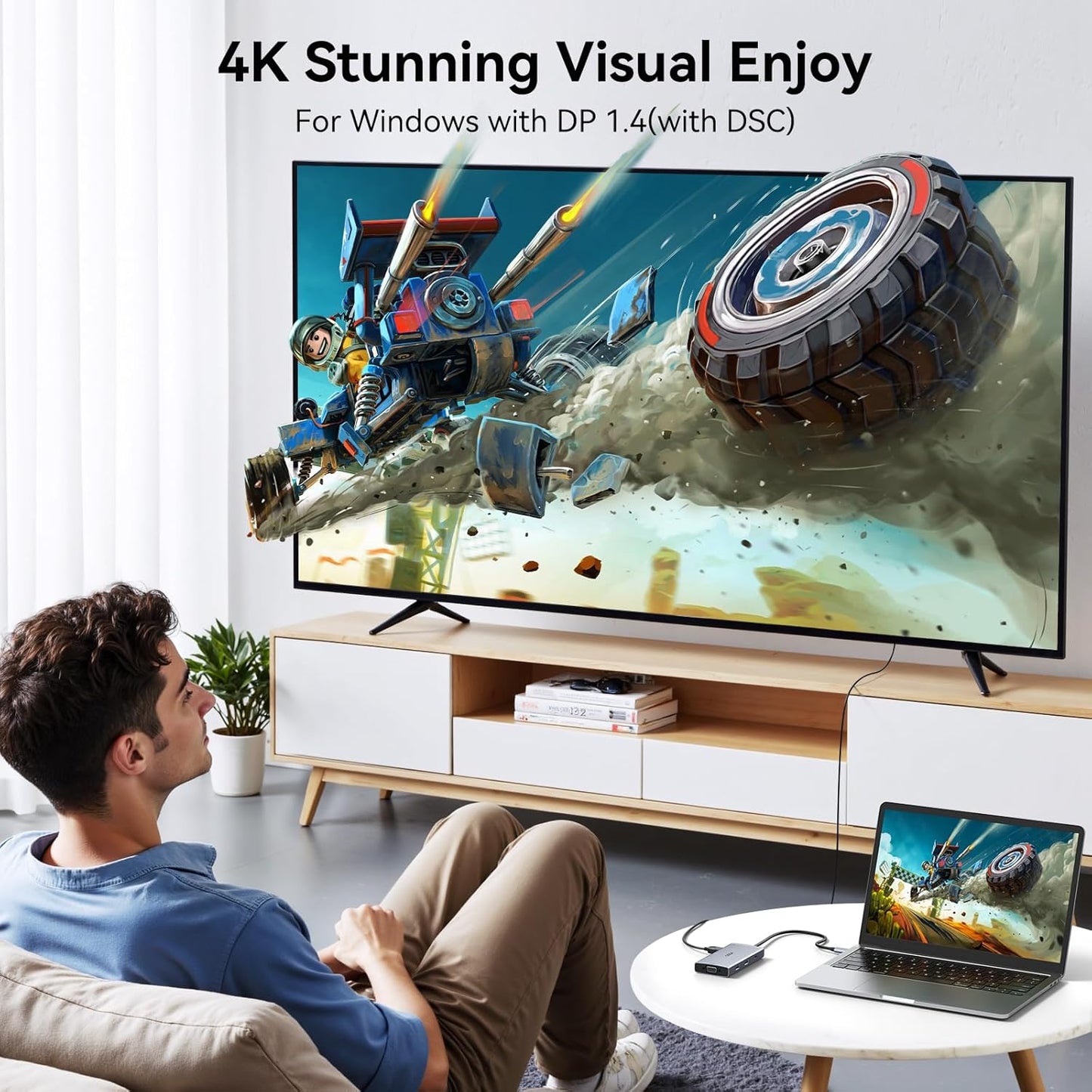 USB C Docking Station Dual Monitor Adapter for Dell HP, Laptop Docking Station 3 Monitors Quad Display USB C Hub Dongle to 2 HDMI,DP,VGA,3 USB,PD,100W PD,Ethernet, 9 in 1 Thunderbolt Dock for Surface