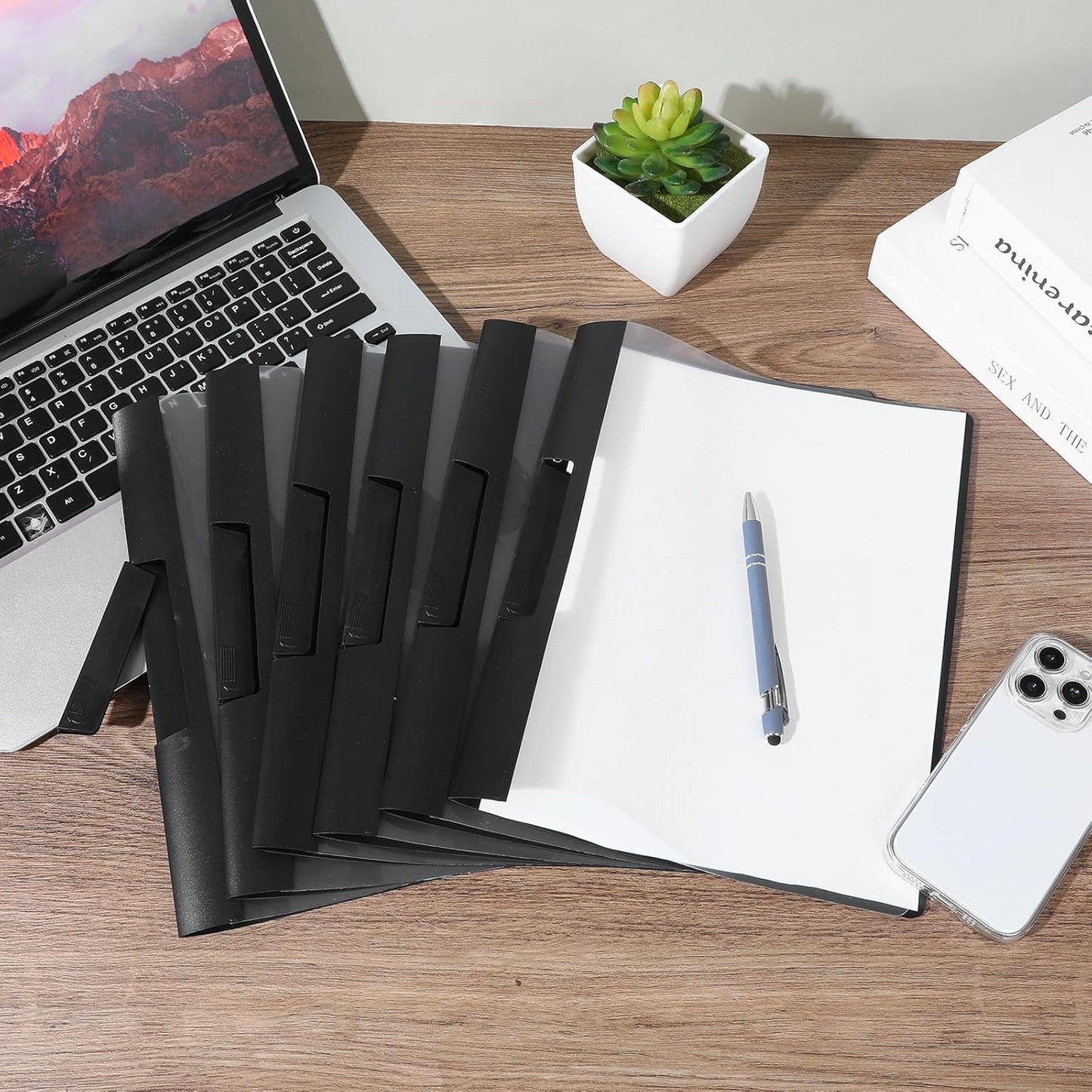 30 Pack Clear Report Covers with Clip Presentation Folders Transparent Front Cover Portfolio Folder Resume Folder Interview Report Folders for Letter Size (11.4 x 9 Inch)