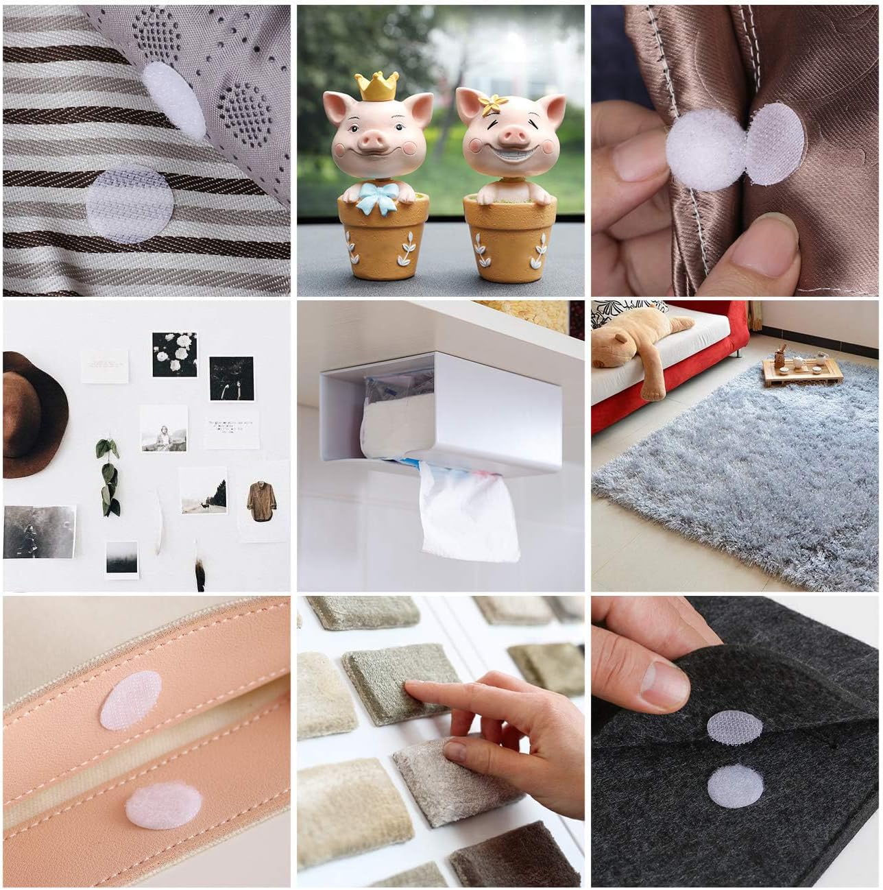 1200Pcs (600 Pairs) 0.59in/15mm Diameter Hook and Loop Self Adhesive Dots Tapes, White Nylon Sticky Back Dots, Fastener Round Tapes for Home, Office and Classroom
