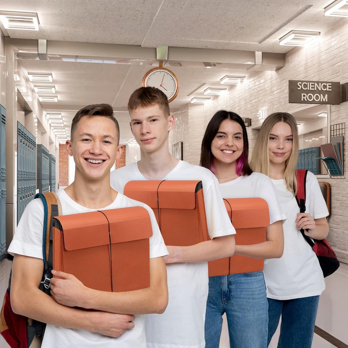 6 Packs Expanding File Pockets with Flap,Heavy Duty Expandable Folder Bag,Accordion File Folder,Elastic Cord Closure,Kraft Accordion File Organizer for Office,School,Home,Letter Size